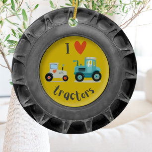 Ornement de photo de bébé avec pneu de tracteur mi