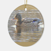 Ornement de photo de canard colvert  (Gauche)