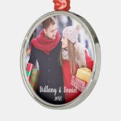 Ornement de photo de couple de Noël moderne R (Gauche)