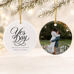 Ornement de photo de mariage personnalisé Jour de