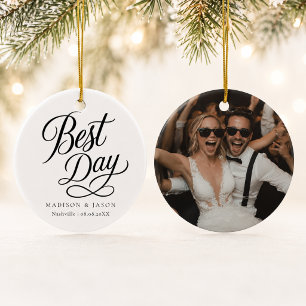 Ornement de photo de mariage personnalisé pour le