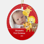 Ornement de photo de Noël de bébé Animal de la jun (Gauche)