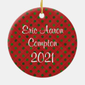 Ornement de photo de Noël de bébé festif (Dos)