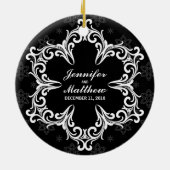 Ornement de photo de souvenir de mariage dans B&W (Dos)