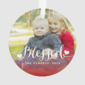 Ornement de photo de vacances des bénédictions | (dos)