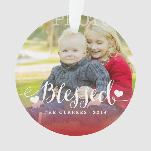 Ornement de photo de vacances des bénédictions | (devant)
