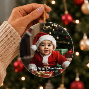 Ornement de photo pour le premier Noël de bébé