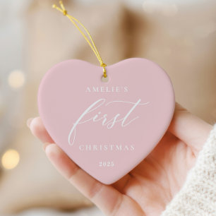 Ornement de photo pour le premier Noël de bébé ros