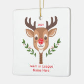 Ornement de Pickleball de rennes personnalisé (Gauche)