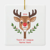 Ornement de Pickleball de rennes personnalisé (Dos)