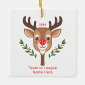 Ornement de Pickleball de rennes personnalisé (Devant)