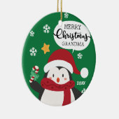 Ornement de pingouin de GRAND-MAMAN de Joyeux Noël (Droite)