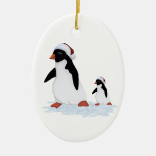 Ornement de pingouins de Père Noël