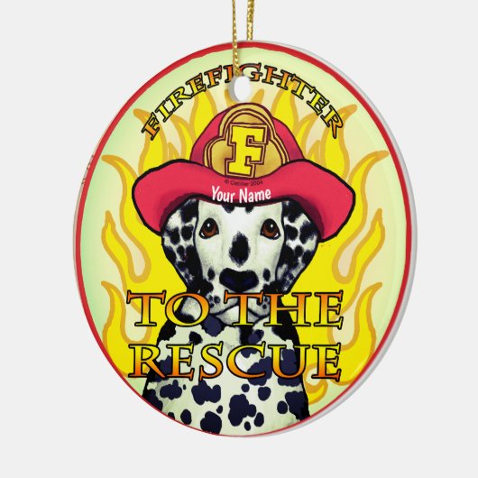 Ornement de pompier dalmate (Gauche)