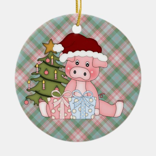 Ornement de porc de Noël (Devant)