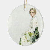Ornement de portrait vert doux (Gauche)