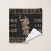 Ornement de Poséidon et de Grecs Meander (Gant de toilette)