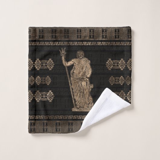 Ornement de Poséidon et de Grecs Meander (Gant de toilette)