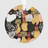 Ornement de poulet tiré à la main drôle (dos)