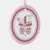 Ornement de premier Noël de bébé Fille de Carrosse (Droite)