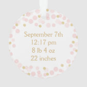 Ornement de premier Noël pour bébé fille, points d (dos)