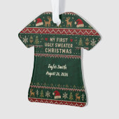 Ornement de premier pull de Noël moche pour bébé (devant)