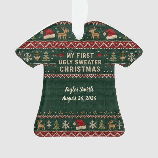 Ornement de premier pull de Noël moche pour bébé (devant)
