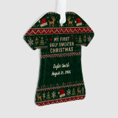 Ornement de premier pull de Noël moche pour bébé (devant)