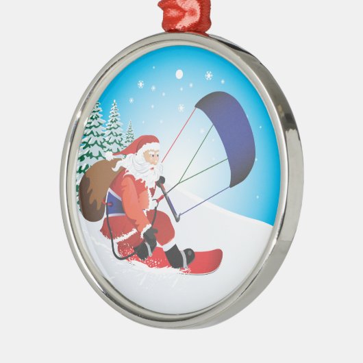 Ornement de prime de surf des neiges de Père Noël (Gauche)