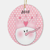 Ornement de princesse de neige rose personnalisée (Gauche)