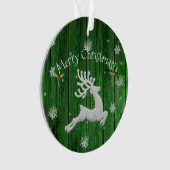 Ornement de rennes de Noël rustique vert (devant)