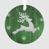 Ornement de rennes de Noël rustique vert (dos)