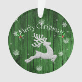 Ornement de rennes de Noël rustique vert (devant)