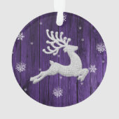 Ornement de rennes de Noël rustique violet (dos)