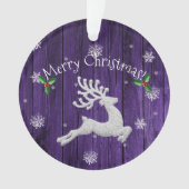 Ornement de rennes de Noël rustique violet (devant)