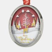 Ornement de rennes de Noël - Style d'art papier (Gauche)