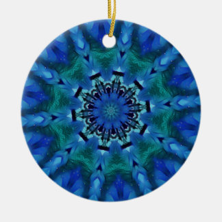 Ornement de ronde Mandala Vert bleu