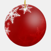 Ornement de rouge de photo de flocons de neige de (Dos)