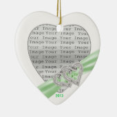 Ornement de ruban de chaux Coeurs Personnalisés (Droite)