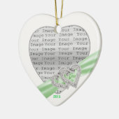 Ornement de ruban de chaux Coeurs Personnalisés (Gauche)