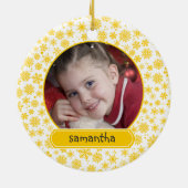 Ornement de ruban d'or de Cancer d'enfance (Dos)