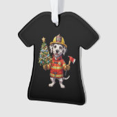 Ornement de sapin de Noël Dalmatien pompier (devant)