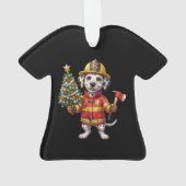 Ornement de sapin de Noël Dalmatien pompier (dos)