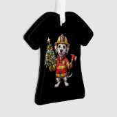 Ornement de sapin de Noël Dalmatien pompier (devant)