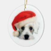 Ornement de Schnauzer de Père Noël (Gauche)