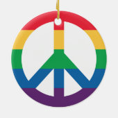 Ornement de signe de paix de fierté d'arc-en-ciel (Dos)