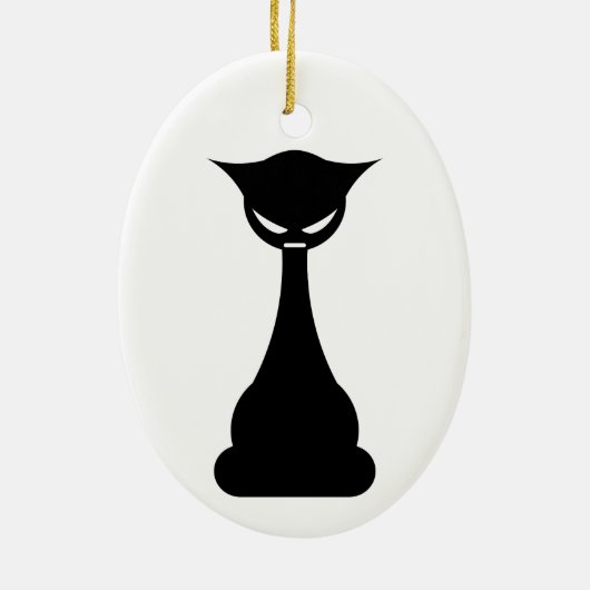 Ornement de silhouette gothique de chat noir (Dos)