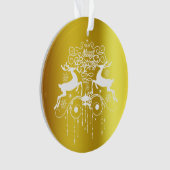 Ornement de silhouettes blanches de Noël Cerfs (devant)