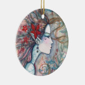 Ornement de sirène à fleurs rouges (Droite)
