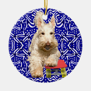 Ornement de skateboard Wheaten Scottie